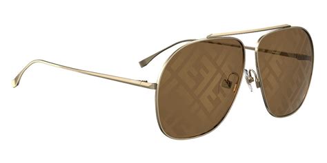 Fendi™ FF 0407/G/S 001QEB 64 Gold Brown Sunglasses